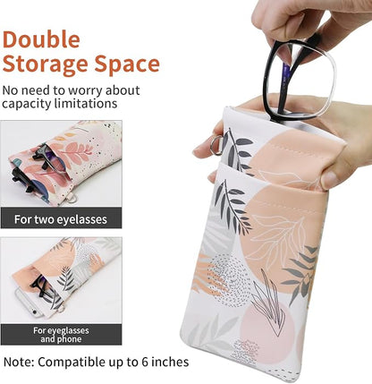 Double Eyeglass Case Soft Dual Glasses Case - Image 6