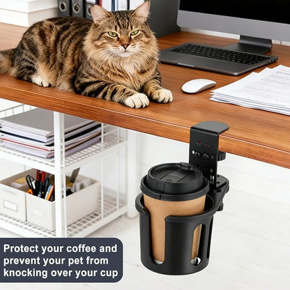 MYITYARD Desk Cup Holder Clamp, Clip On Table Cup Holder, Rotatable Water - Image 7