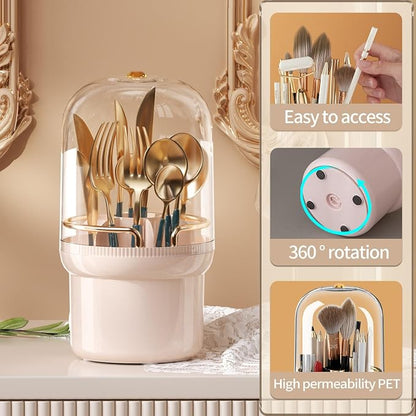 THE LIMIT 360 Degree Rotating Makeup Organizer Box, Dustproof Waterproof - Image 2