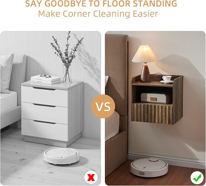 Modern Fluted Floating Nightstand Wall Mounted - Image 5