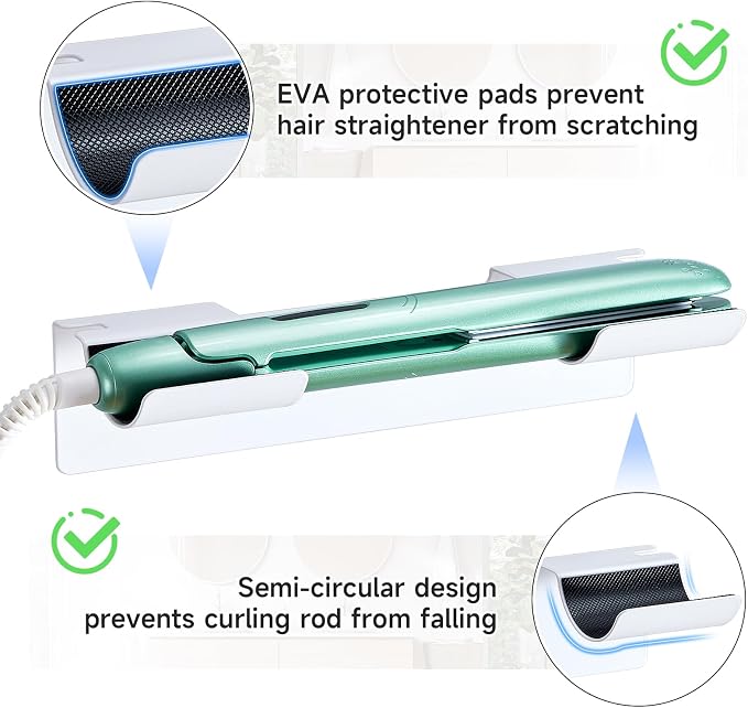 2 PCS Wall Mount Curling Iron Holder and Hair Tool Organizer - Image 6