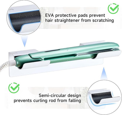 2 PCS Wall Mount Curling Iron Holder and Hair Tool Organizer - Image 6