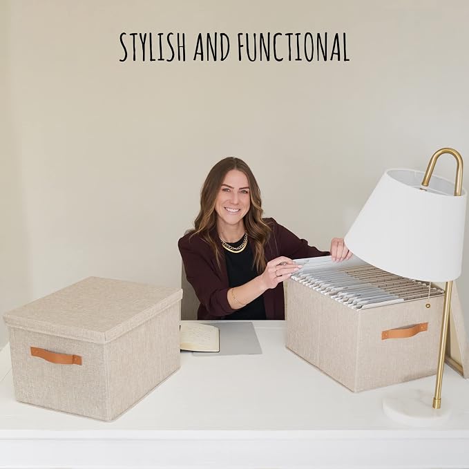 Decorative File Organizer Box Set of 2 - Image 2