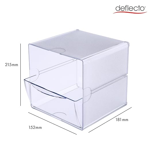 Deflecto Stackable Cube Organizer, Desk and Craft Organizer, 1 Drawer, - Image 2