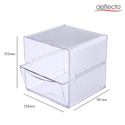 Deflecto Stackable Cube Organizer, Desk and Craft Organizer, 1 Drawer, - Image 2