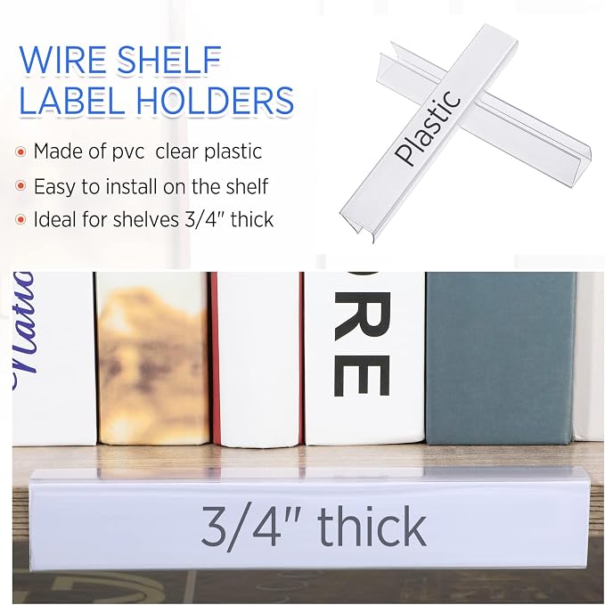 Teling 100 Pieces Shelf Label Holder - Image 4