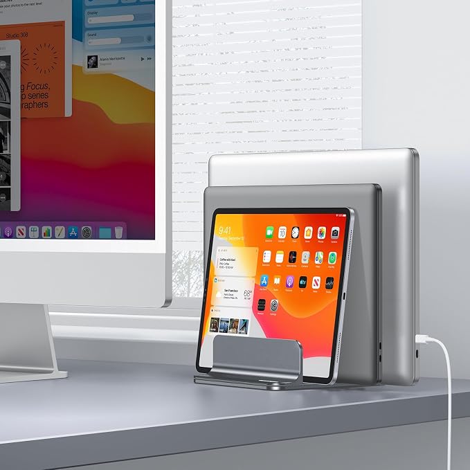 OMOTON Vertical Laptop Stand, Desktop Aluminum Mac Book Stand - Image 8