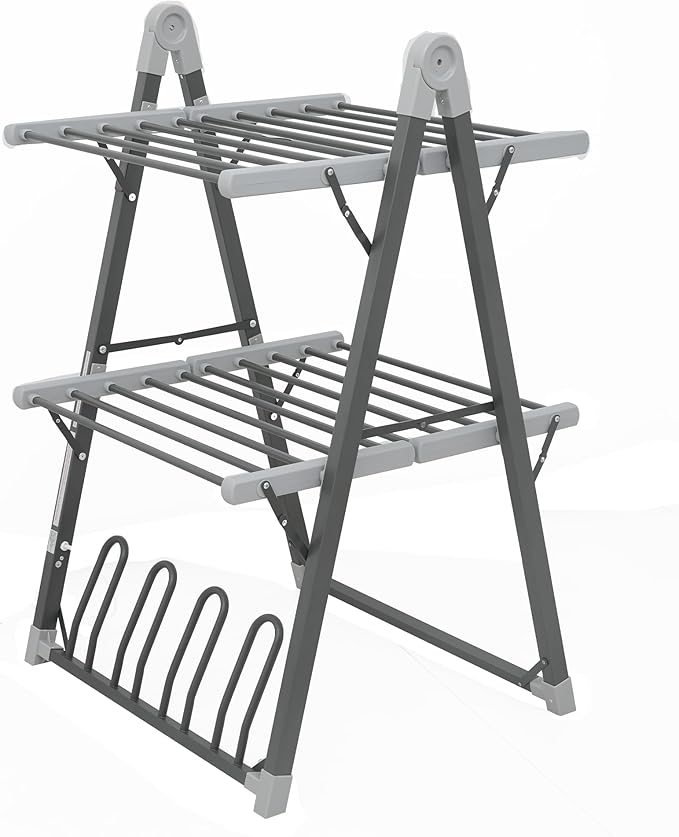 Electric Heated Clothes Drying Rack, Foldable Heated Garment Dryer by SHARNDY