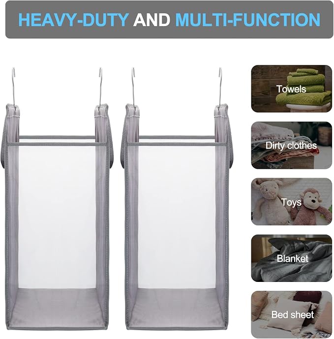 Fentec Hanging Laundry Hamper, Hanging Laundry Basket, Slim Laundry Hamper Bag - Image 6