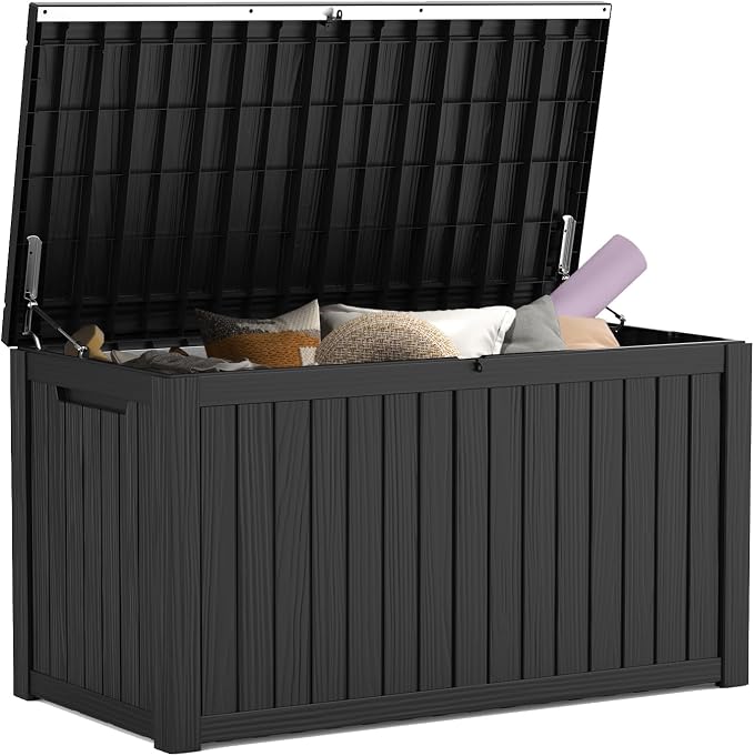 Mars Villa 180 Gallon Outdoor Storage Box Waterproof, Extra Large Resin Deck Box by MarsVilla