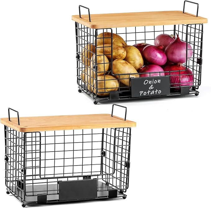 2 Set XL Stackable Wire Basket - Image 8