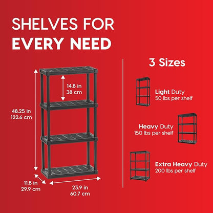 IRIS USA 4-Shelf Light Duty Plastic Storage Shelves, 200lb Capacity, Medium - Image 2