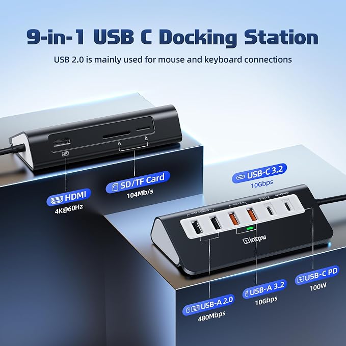 intpw USB C Hub, P9 PRO USB C Hub Multiport Adapter - Image 2