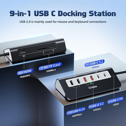 intpw USB C Hub, P9 PRO USB C Hub Multiport Adapter - Image 2