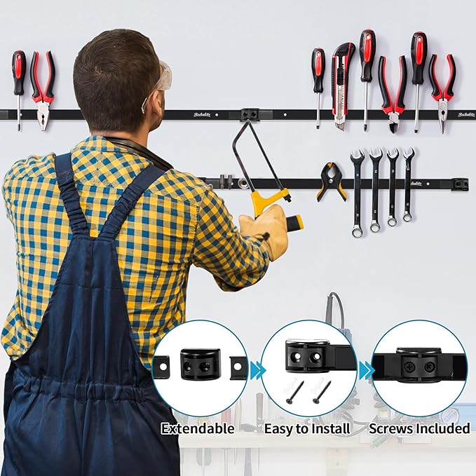 12" 18" 24" Magnetic Tool Holder Strip, Metal Tool Organizer Rack - Image 3