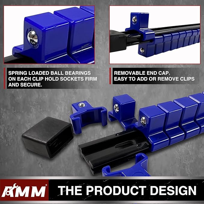 AMM 18-Piece Socket Organizer, 1/2 inch, 3/8 inch and 1/4 inch Drive ABS - Image 3