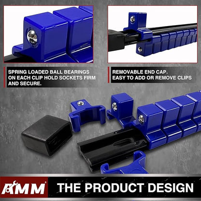 AMM 18-Piece Socket Organizer, 1/2 inch, 3/8 inch and 1/4 inch Drive ABS - Image 3