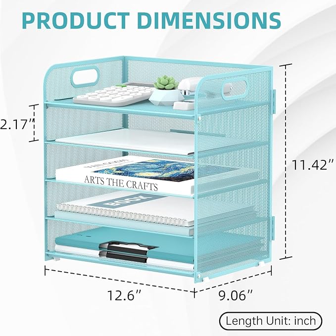 2 Pack 5-Tier Blue Desk Organizer - Image 5
