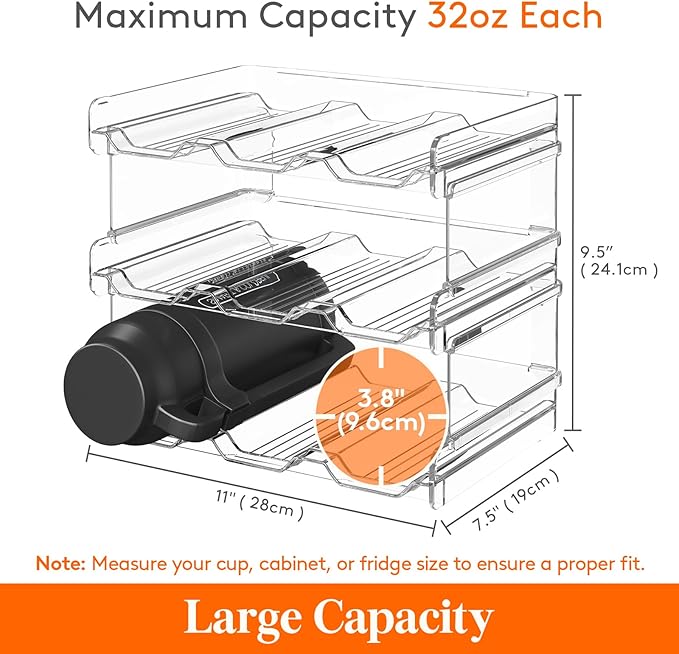 Lifewit 3 Tier Stackable Water Bottle Organizer - Image 5