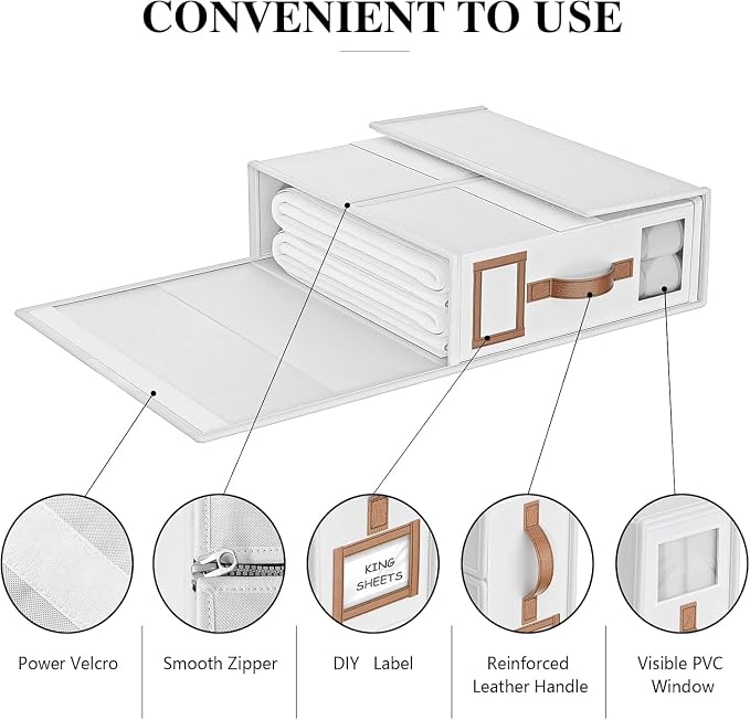 4 Pack Bed Sheets Organizers And Storage, Sheets Set Folder Keeper - Image 7