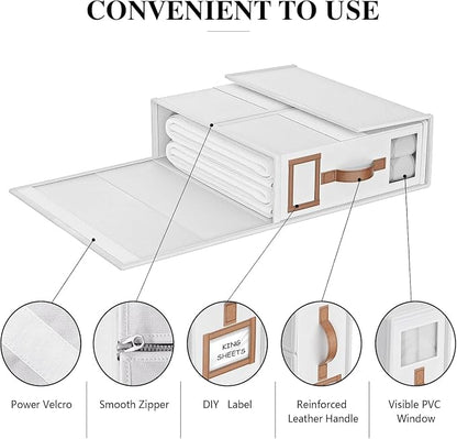 4 Pack Bed Sheets Organizers And Storage, Sheets Set Folder Keeper - Image 7
