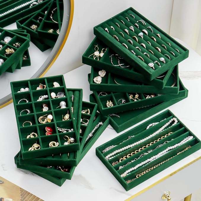 SPAKOWN Jewelry Drawer Organizer Inserts Set of 9, Jewelry Trays - Image 4