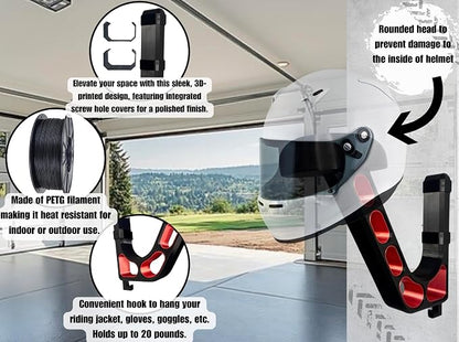 Wall Mounted Helmet Holder – Heavy Duty Motorcycle Helmet Hanger Rack - Image 5
