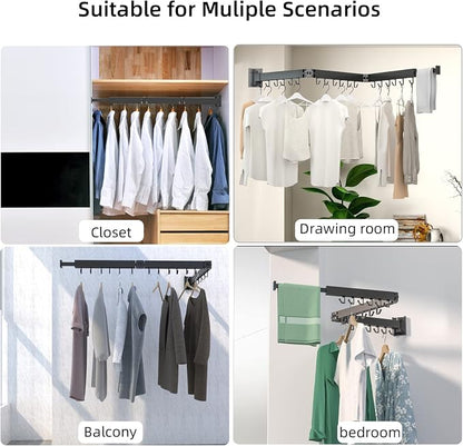 Wall Mount Clothes Drying Rack, 2-Fold Foldable & Sturdy Laundry Drying Rack - Image 2