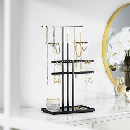 pickpiff Jewelry Stand Organizer, 14.5" Tall Sturdy Metal, 3-Tier Jewelry Holder - Image 6