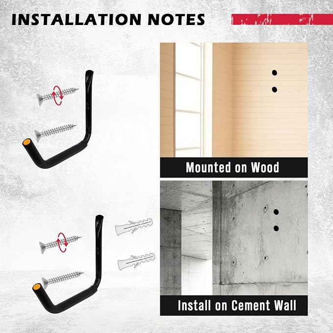 SEDY 4-Piece 15" 100 Lbs Heavy Duty Garage Storage Hooks, Kayak Storage Rack - Image 5