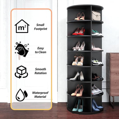 Rotating Shoe Rack, 7-Tier Spinning Shoe Rack, Free Standing Rotating Shoe Rack - Image 6