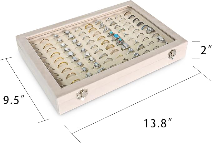 Frebeauty Ring Organizer Tray 100 Slots Ring Holder - Image 2