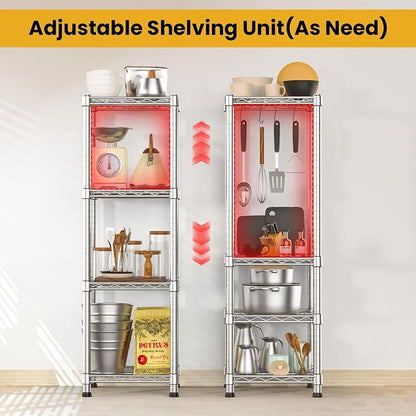 Metal Wire Shelving Unit Storage Shelves 4 Tier Adjustable Shelf Sturdy Steel - Image 6