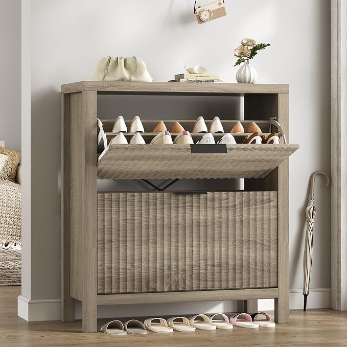 Fluted Shoe Cabinet Storage by YomiluveDesign