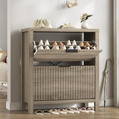 Fluted Shoe Cabinet Storage by YomiluveDesign