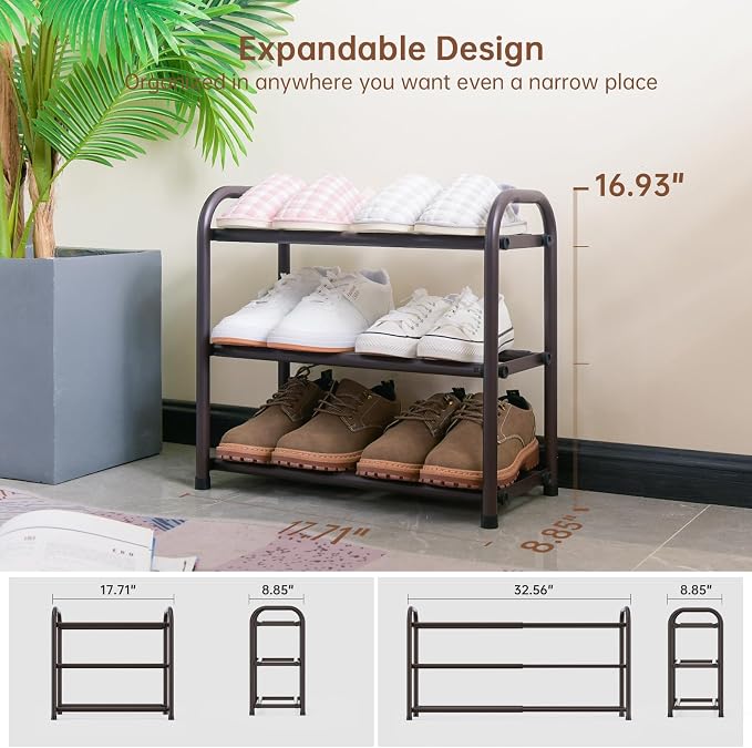 Gonfoam Expandable 3-Tier Shoe Rack - Image 4