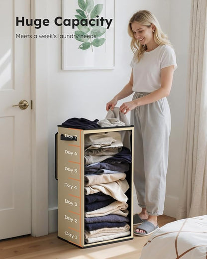 SOLEDI Laundry Hamper with Lid 100L Large & Tall Collapsible Laundry Basket - Image 3