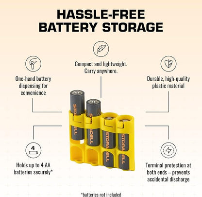 AA Battery Storage Caddy by Storacell, Holds 4 Batteries - Image 5