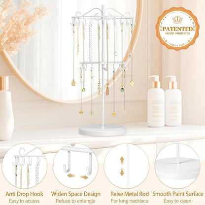 MODOWEY Rotating Necklace Holder Organizer Display Stand - Image 4