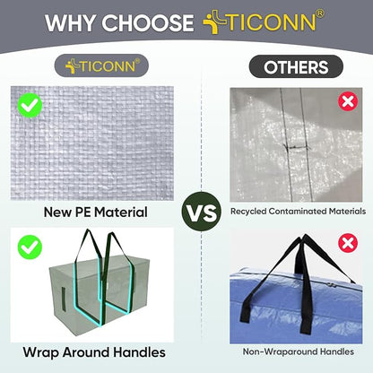TICONN 2 Pack Extra Large Moving Bags Heavy Duty - Image 4