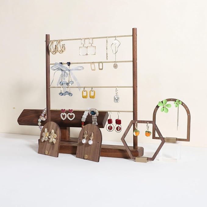 GemeShou Walnut earrings display stand - Image 5