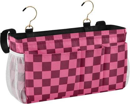 Checkered Hot Pink Bedside Caddy - Image 2