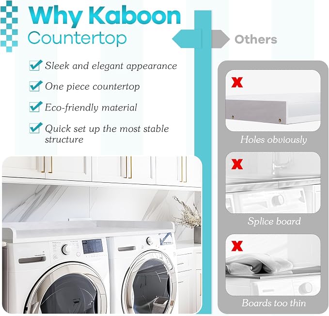 Kaboon Washer Dryer Countertop, Melamine Countertop - Image 5