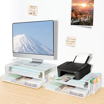 AUPSEN Computer Monitor Stands Riser，2-Tier Desk Organizers and Accessories - Image 7