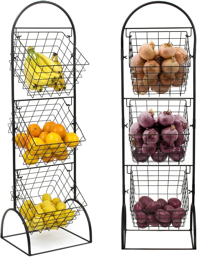 Sorbus 3-Tier Wire Market Basket Storage - Image 7