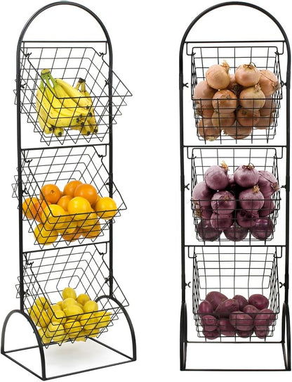 Sorbus 3-Tier Wire Market Basket Storage - Image 7