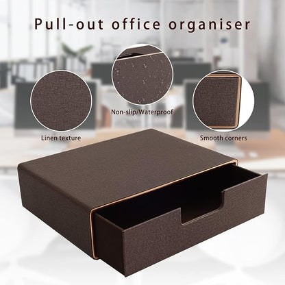 Stackable Organizer Drawer Classic Brown Pu Leather Handmade, Organize Home - Image 6