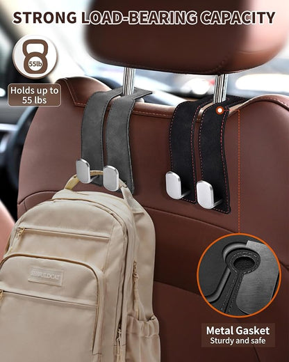 Headrest Hooks for Car, 4 Pack Car Seat Back Organizer Storage Hook, Double - Image 2