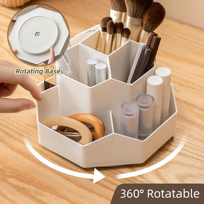 360° Rotating Makeup Brush Holder Organizer - Image 2