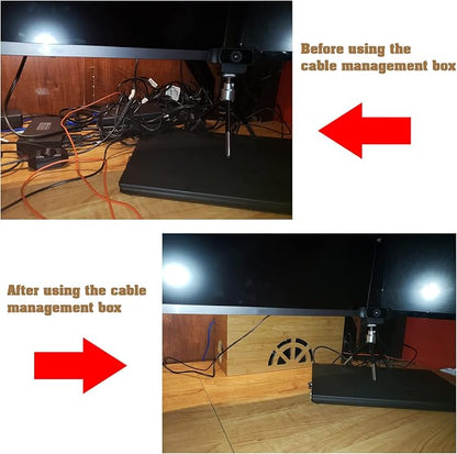 Cable Management Box, Cord Organizer Box, Bamboo Cable Organizer Box - Image 2